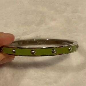 Coach Green Silver Enamel Bngle Bracelet